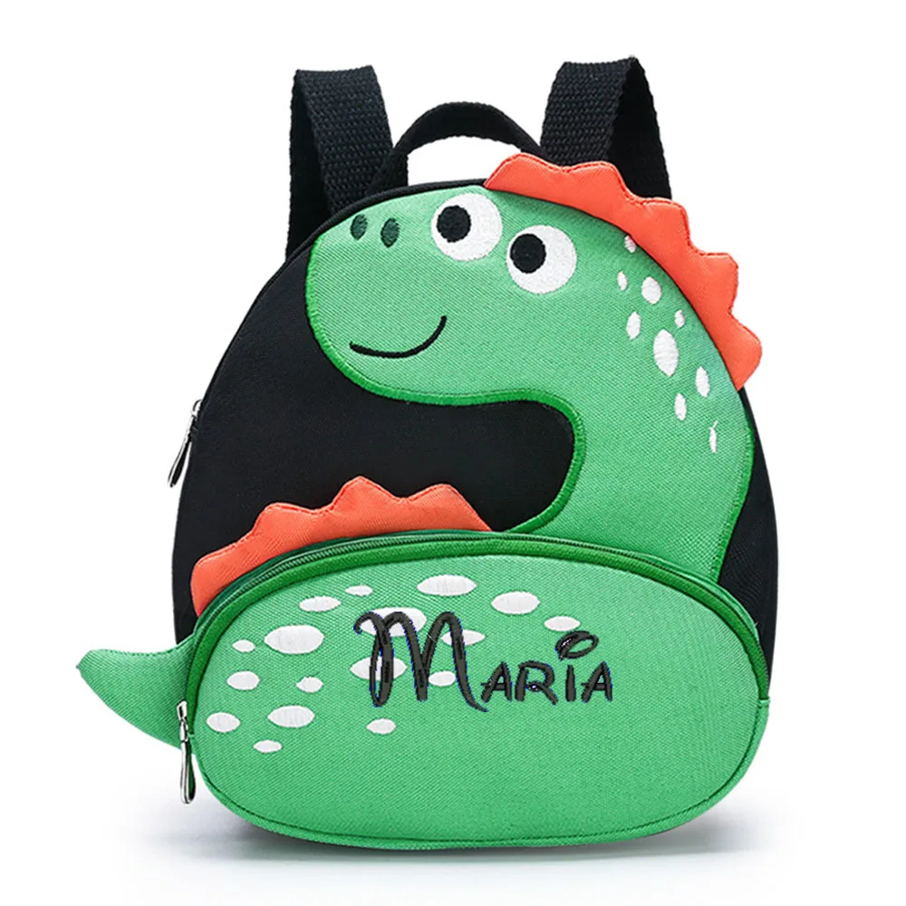 

Personalized Custom Cartoon Cute Dinosaur Backpack, Embroidered Anti Loss Children's Backpack, Travel Snack Gift Bag With Name