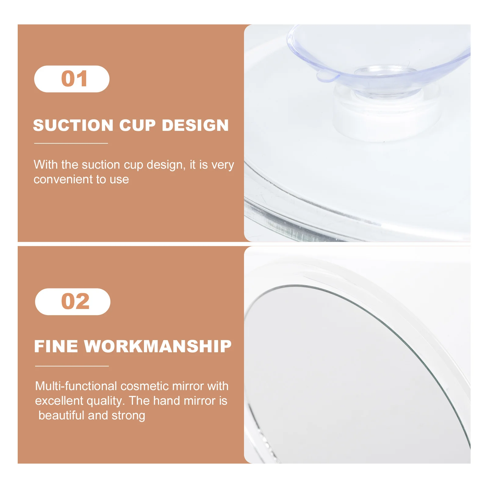 

1Pcs 15x Magnification Suction Cup Mirror for Bathroom Use Eyebrows False Eyelashes Pores Compact Design Gift