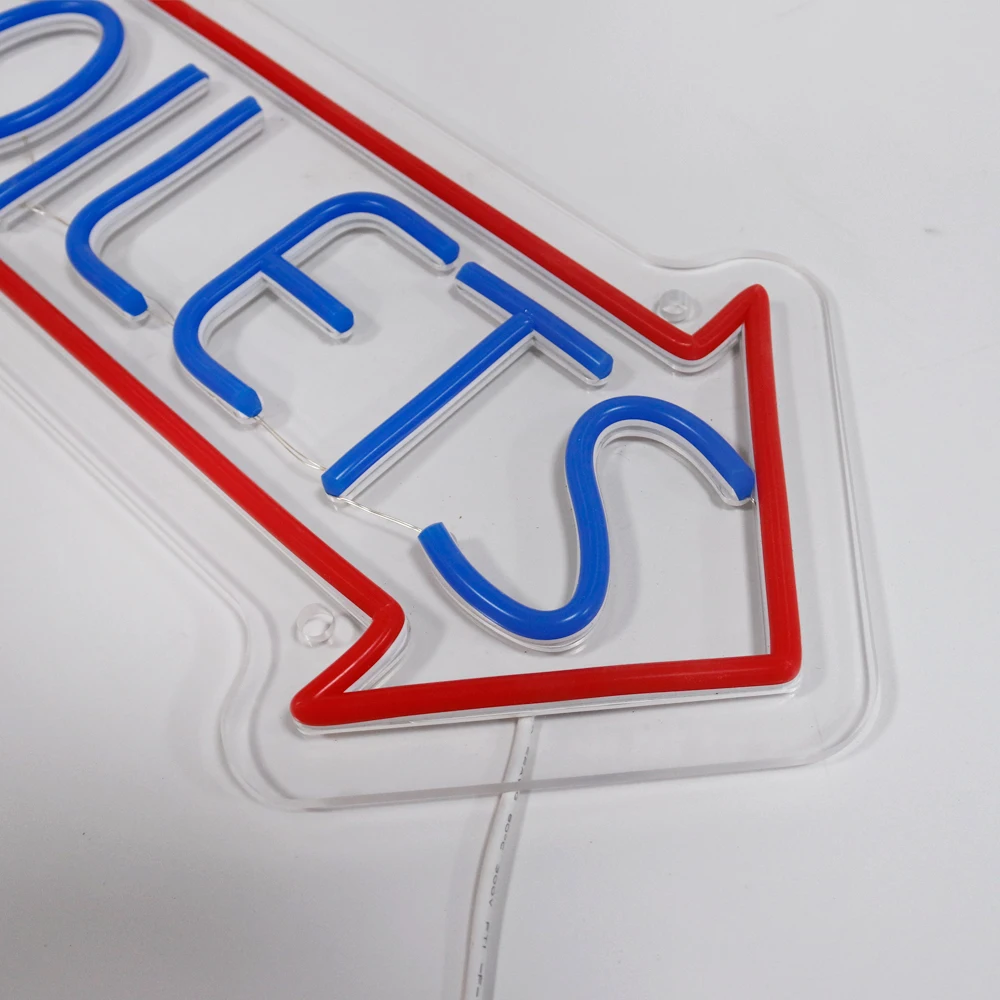 USB Powered Toilets Neon Sign Wall Decor LED Restroom Indicator Light for Bathroom Bar Office Store - Neon Sign for Wall Decor