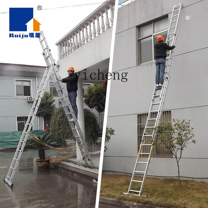 telescopic herringbone ladder aluminum alloy thickened folding multifunctional elevator engineering staircase