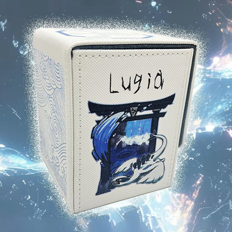 Diy auto feito ptcg lugia caixa de armazenamento de cartão opcg dtcg ptcg lugia coleção cartão caixa de proteção anime cartão presente brinquedos