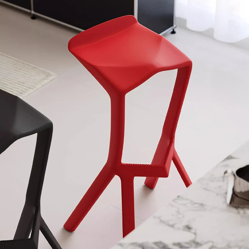Nordic Modern Bar Stool, Creative Plastic High Chair Decorative Furniture for Living Room Home Bar