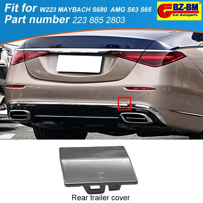 Rear Bumper Tow Hook Trailer Cover For Mercedes benz W223 MAYBACH S680 AMG S63 S65 Series 2238852803 A2238852803