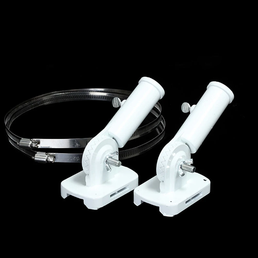 

2pcs Aluminium Alloy Flagpole Brackets 2 Steel Bars Heavy Duty Flag Post Support For Outdoor Garden Porch Veranda Backyard