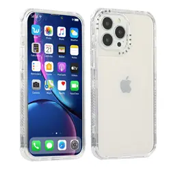 3IN1 For iPhone 11 12 13 14 15 16 Pro Max XR X XS Max SE 6 7 8 Plus transparent candy color Military shockproof phone case