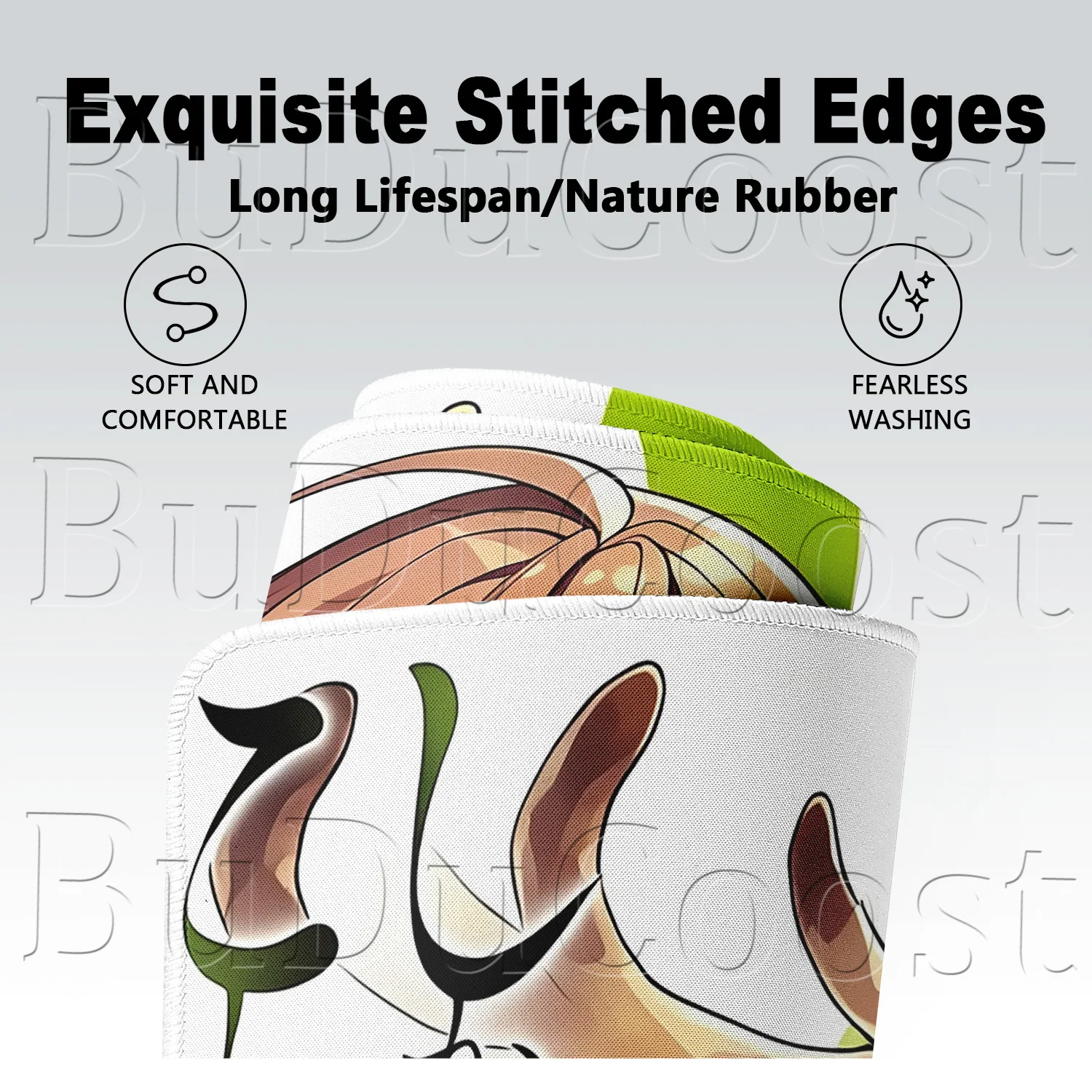 Locking Edge Large Anime My Deer Friend Nokotan Kawaii Shikanoko Noko Mousepad 900x400mm Office Notebook Keyboard Decoration Rug - view 5