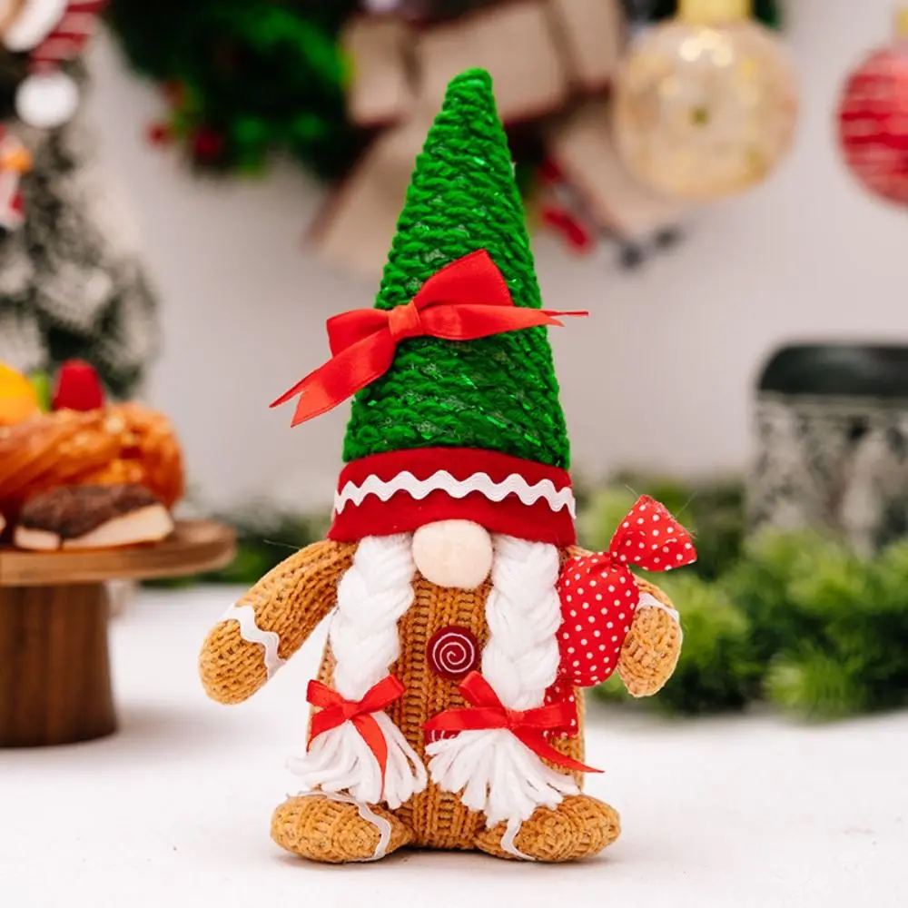 Long Hair/Long Beard Christmas Elf Dwarfs Dolls Candy Rolling Pin Gingerbread Dwarf Dolls Plush Cartoon