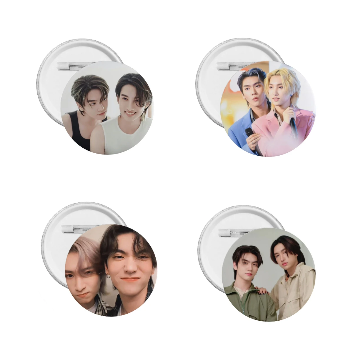 4PC/SET Bossnoeul HD Poster Thai TV Love in The Air Drama Stills Drama Stills Photo Laser Fine Flash Bang Brooch Bag Decor Pins