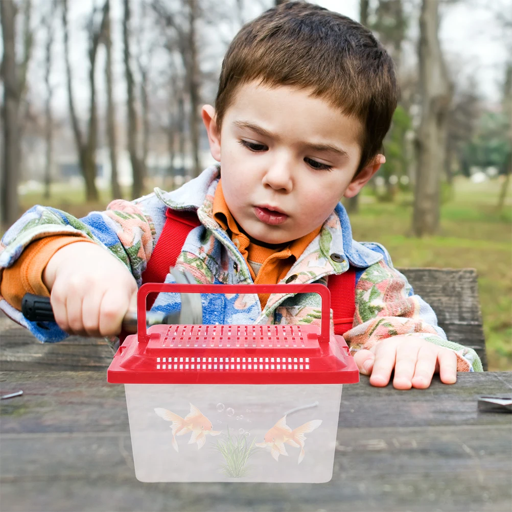 

Portable Clear Tank Box Aquarium Turtle Habitat Container Leakproof Lightweight Mini Travel Fish Bowl For Goldfish Betta