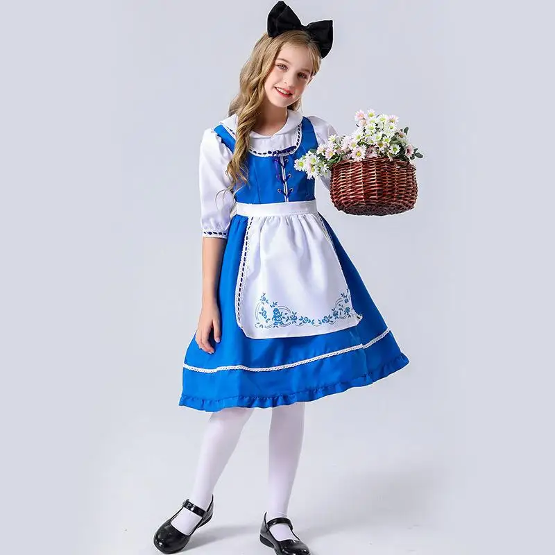 Blauer Aufdruck Alice im Wunderland Erwachsene Immobilienmädchen Dr. Fly Passendes Outfit Kindertag Halloween Kostüm Damen Faion
