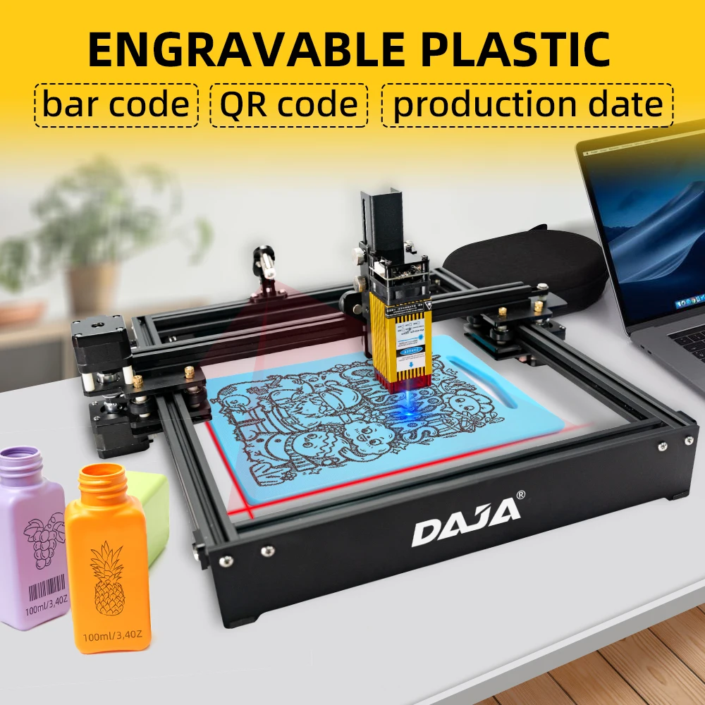 DAJA D3 Laser Engraving Machine for Steel Gold Silver Wood Leather Plastic DIY Customized Logo Marking