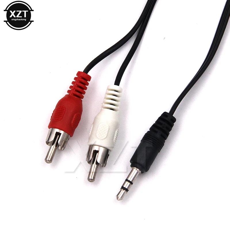 1.2M przewód Aux Audio 3.5mm wtyczka łącze typu Jack do 2 RCA męski kabel Adapter Stereo do telefonów Mp3 dźwięk telewizora głośniki