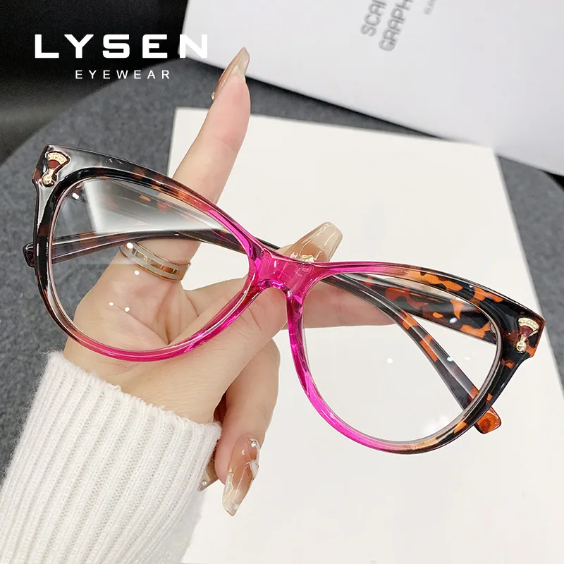 LYSEN التدرج عين القط النساء نظارات للقراءة مكافحة الضوء الأزرق المضادة للانعكاس قصر النظر مخصص النظارات الطبية التقدمية #5