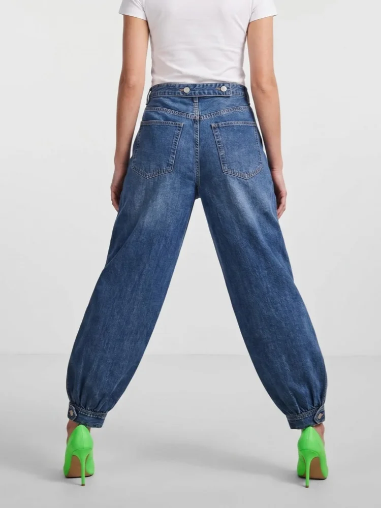 2026 Ropa Y2K New Fashion Washed Blue Baggy Women's Tapered Jeans Pants For Woman Clothing Gothic Pencil Cleanfit Denim Trousers