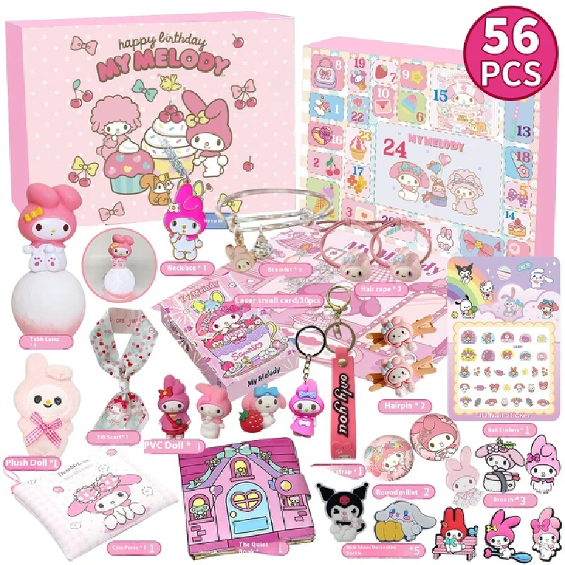 Hot Selling Cartoon Anime Kurumi Melody Cinnamoroll Kitty Cave Music Blind Box Male And Female Birthday Christmas Gift Set