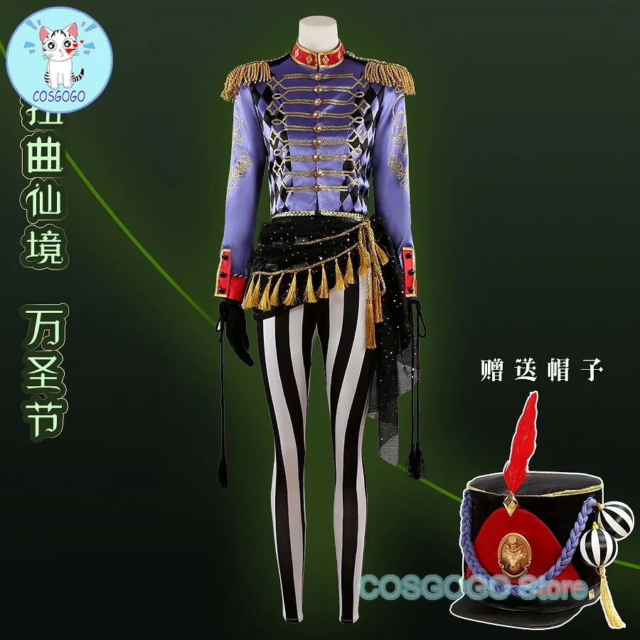 [Customized] Twisted Wonderland COS Stage in Playful Land Vil Cosplay Costume Halloween Suit Coat Pants Shirt Hat Game Anime