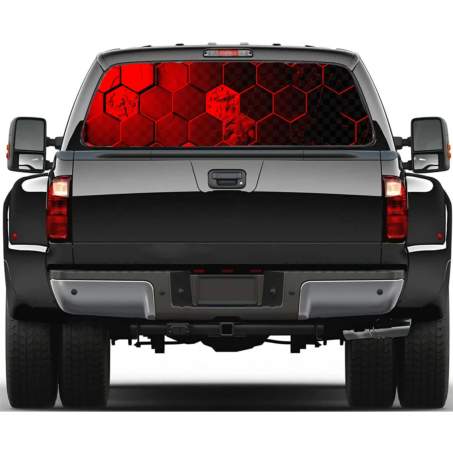 

Digital Hexagons Car Rear Window Decal Fit Pickup,Truck,Car Universal See Through Perforated Back Windows Vinyl Sticker