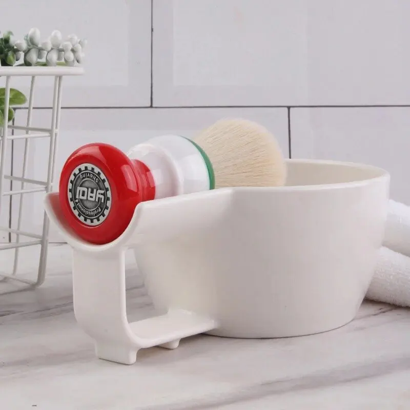 YAQI High Quality White Color Plastic Shaving Bowl for Men Shaving Brush