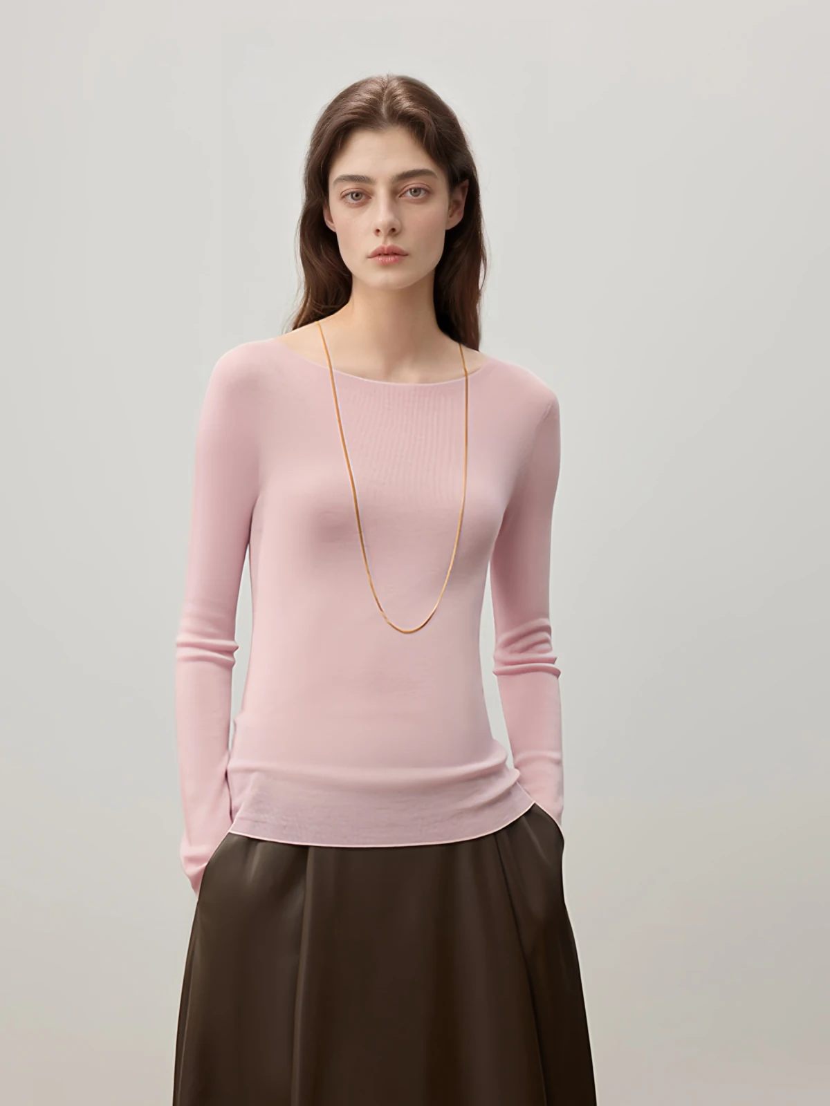 

Ultra-Thin Knitted Wool Sweater Women's Slim Fit Long Sve One-oulder mat Sle Warm Daily Wear Chinese Brand