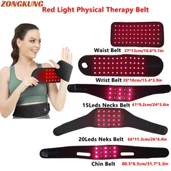 Cinturón de luz LED roja e infrarroja para aliviar el dolor de todo el cuerpo, 660 y 850nm, envoltura para quemar grasa, máquina adelgazante, cintura, cuello, muñeca, Barbilla, almohadilla de mano