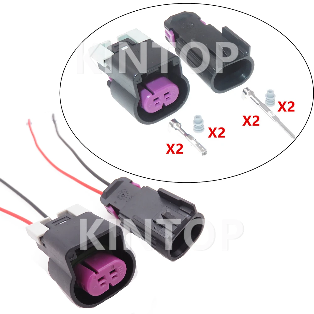 

1 Set 2 Pins 13510099 13510085 Car Waterproof Socket Starter With Wires Automobile Oil Pump Wiring Harness Plug 15326801