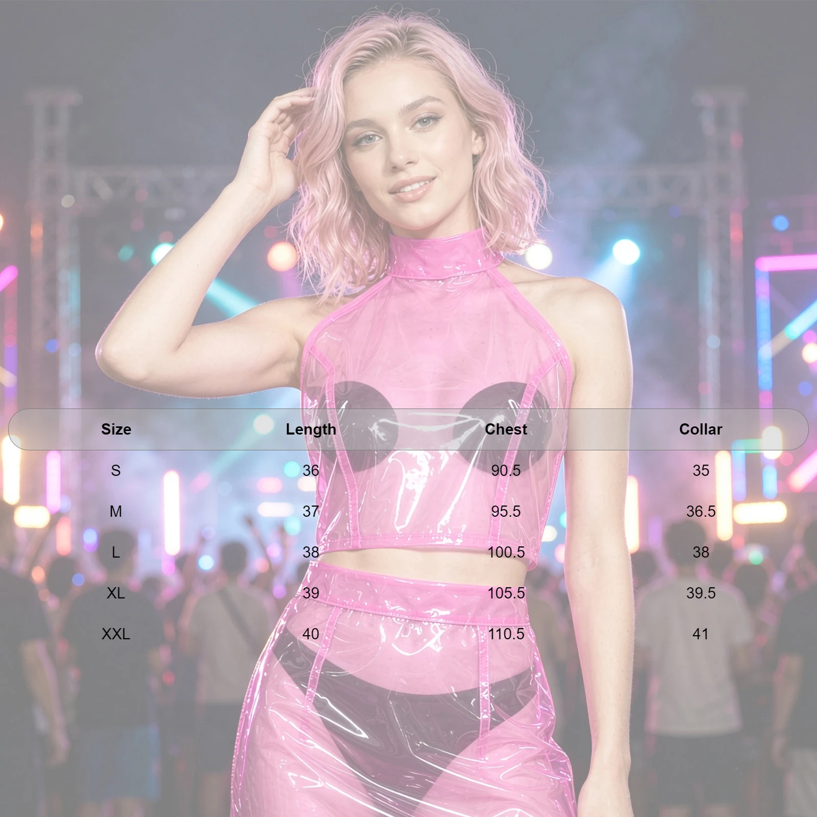 Women See Through Transparent Crop Tops Clubwear Halter Sleeveless Backless Vest Top for Rave Pool Party Music Festival Concert