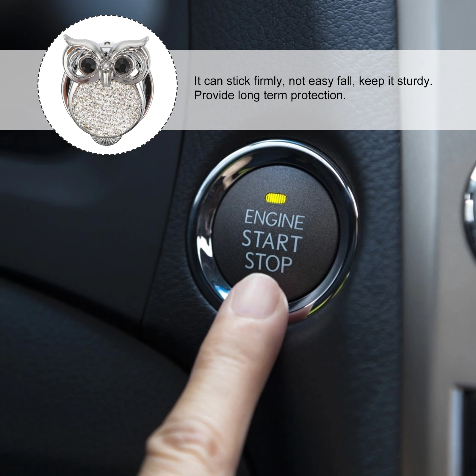

1pc Owl Shaped Car Start Button Covers Durable Protective Caps Scratch Resistant Auto Interior Accessories Engine Stop