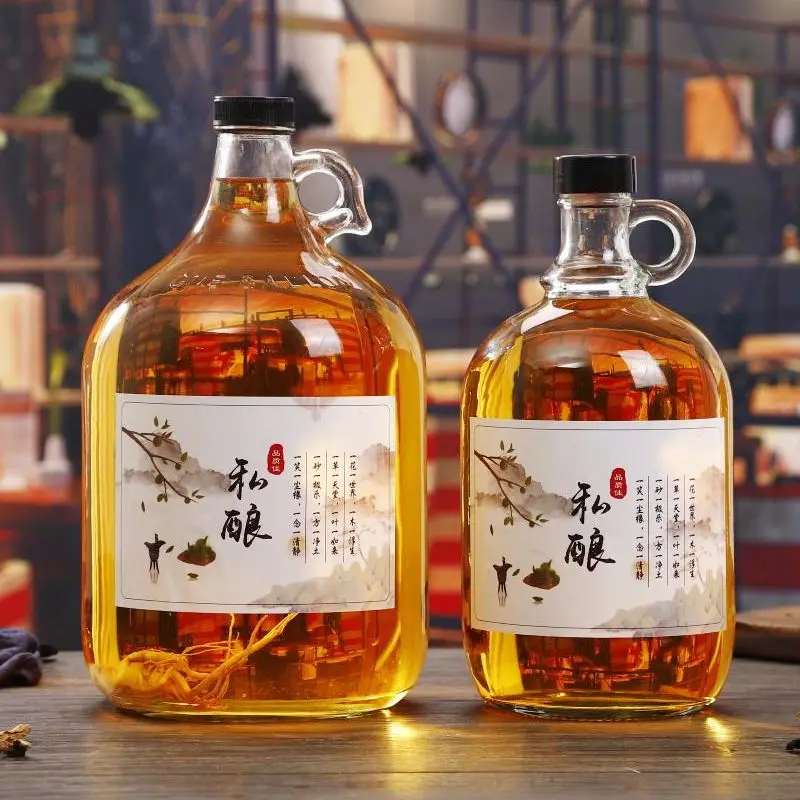 sealed-glass-wine-bottle-for-storing-liquor-and-fruit-wine-portable-high-borosilicate-glass-jar-korean-style-kitchen-storage