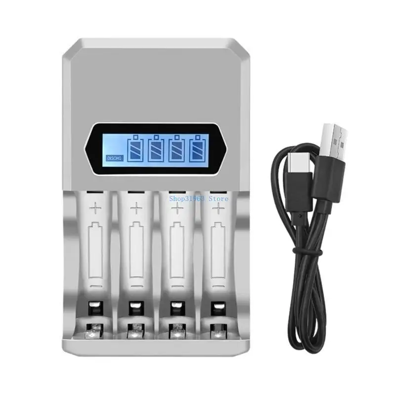 

L4MA 4 Bay AA 3A зарядное устройство тип C Тип C быстро скорость зарядка Незаряда для перезаряжаемых батарей NIMH NICD