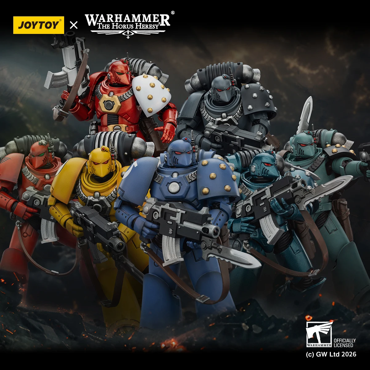 

JOYTOY "The Horus Heresy" Warhammer 40K 1/18 Action Figures MKVI Tactical Legionary Ultramarines Imperial Fist Blood Angels