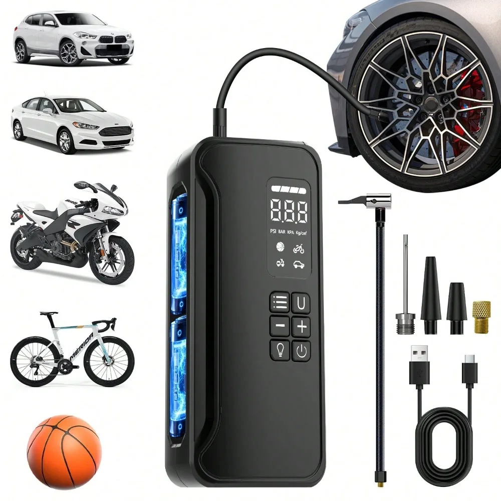 

YINGBOOST Car Tire Inflator 150PSI Air Compressor Wireless Air Pump for Car Motorcycles Bicycle Ball with DC Extended Power Cord