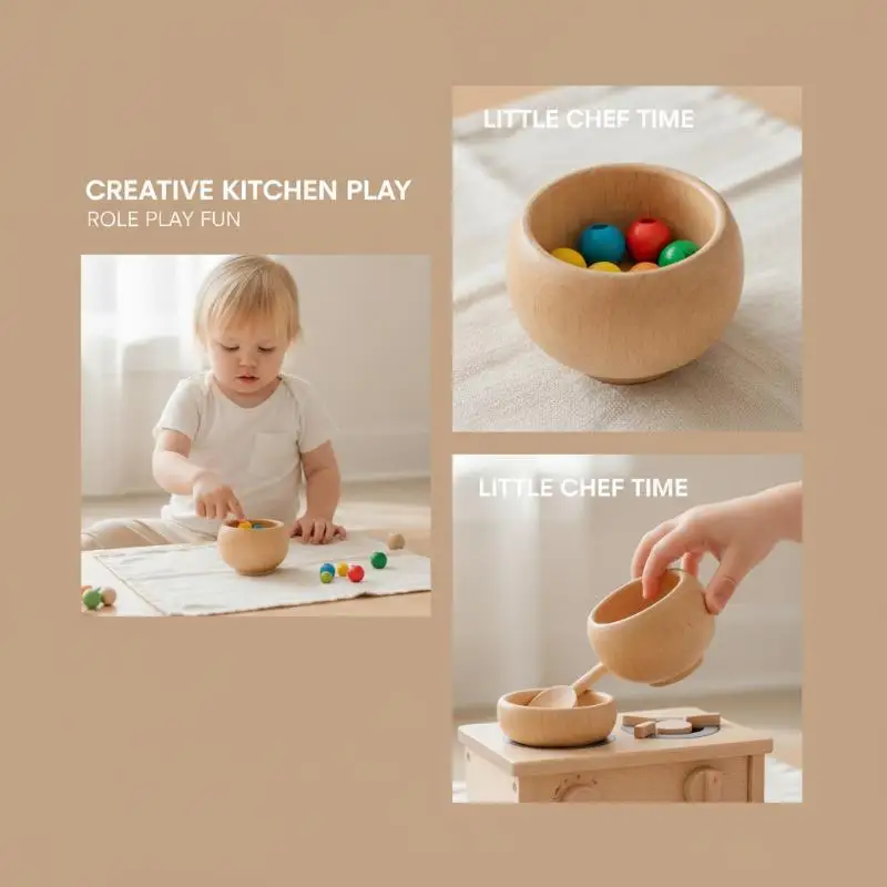 Mini Wooden Tea Bowl Wood Small: Simulation Japanese Needle Pin Cushion Base Holder Sewing DIY Craft