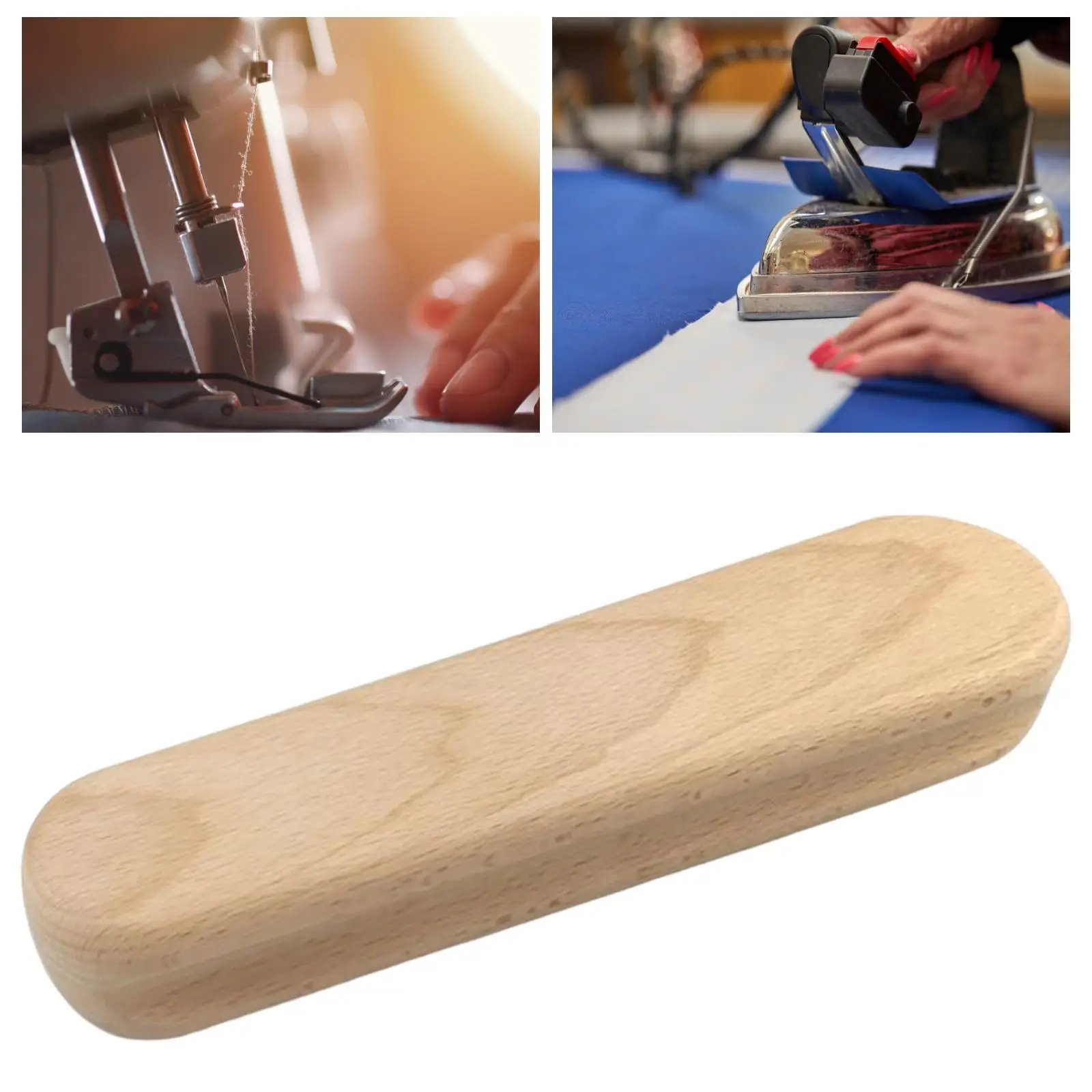 Wooden Tailors Clapper Large Handheld Seam Flattening Tool 24cm Professional Clapper for Sewing Ironing Embroidery Quilting