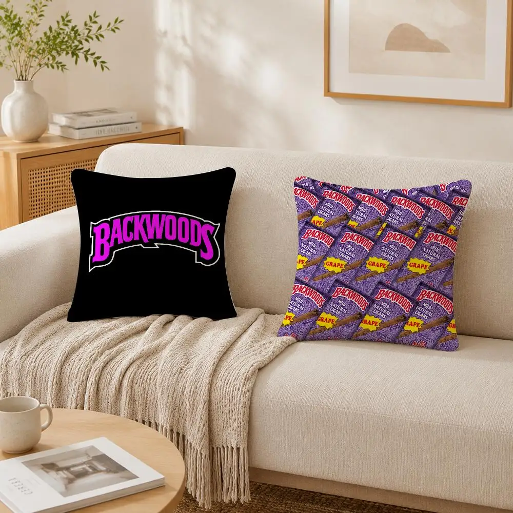 Logo B-Backwoods Smokes Cushion Cover Plush Decorative Pillow Case With Hidden Zipper Fashion Room Decor For Home