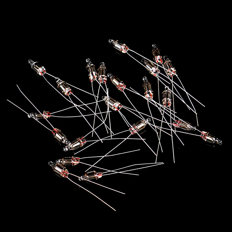 20Pcs Neon Indicator Light Red Signs 5mm Neon Lamp Glow 5X13mm 220V Neon Indicator Bulbs High Temperature Resistance