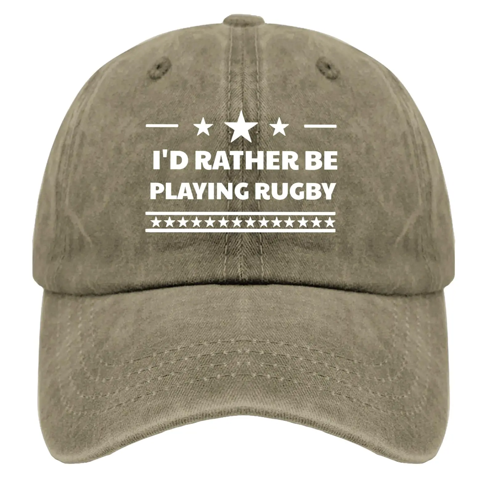 

I'd Rather Be Playing Rugby Caps Running Hats for Women Pigment Khaki Men's Hats & Caps Gifts for Him Hiking Caps