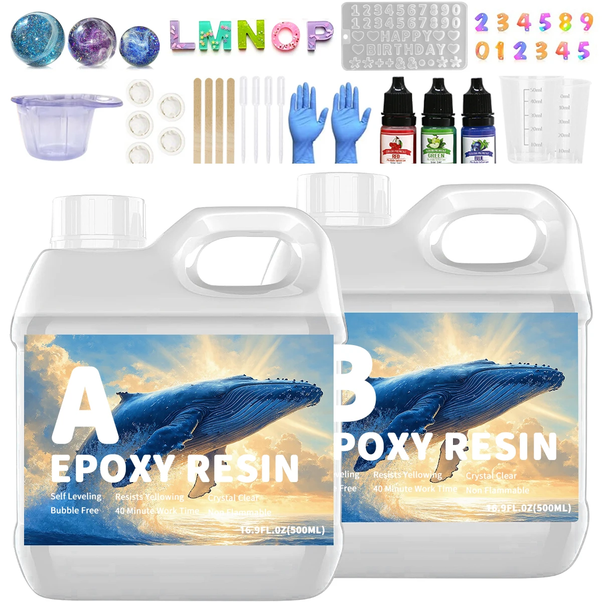 

500ml 1:1AB Epoxy Resin Gule Fast Curing High Clear Hardness Resin AB Adhesive For DIY Earring Pendant Jewelry Craft Making