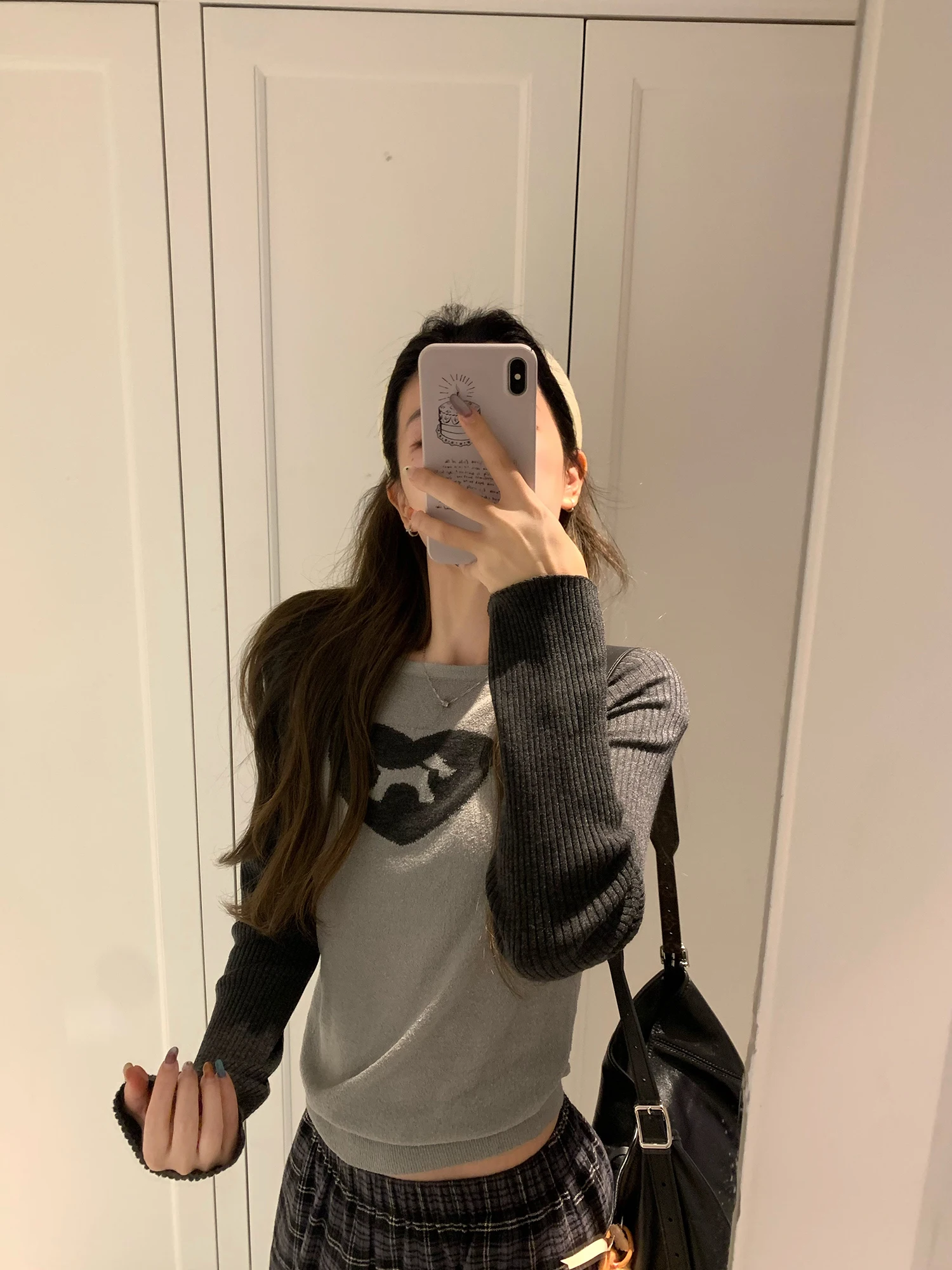 

Aeronline Knitted Long Sve Color Blo oulder Insertion Slim Fit Top Vintage Sle Dog Walking Women's Faion Spring ...