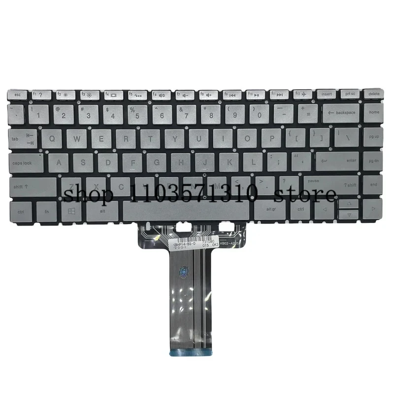 US Laptops Keyboard with Backlit for HP Pavilion X360 14-BA 14T-BA 14M-BA 14-BS 14-BW 14-BF 14m-CD 14m-DH 14m-CF 14-DK Silver