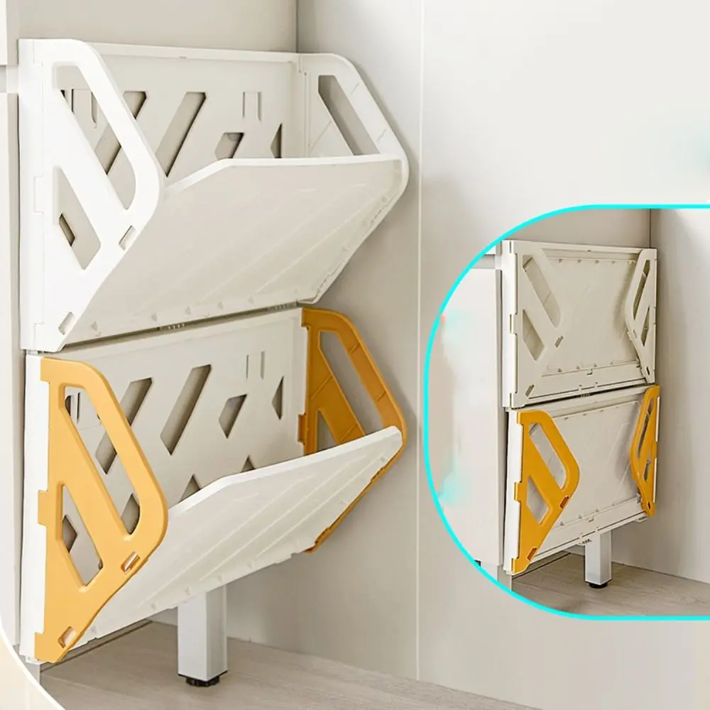 

Simple Foldable Wall Mounted Slipper Rack Multifunctional Punch Free Home Entrance Storage Durable Space-saving Shoe Shelves