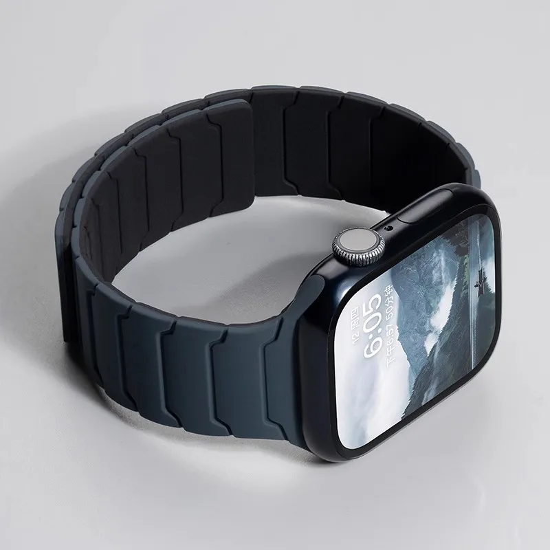 حزام سيليكون مغناطيسي لساعة أبل الترا 2 49 مللي متر 45 مللي متر 41 مللي متر سوار لسلسلة Iwatch 9 8 7 6 SE 5 4 38 42 مللي متر 44 مللي متر 40 مللي متر