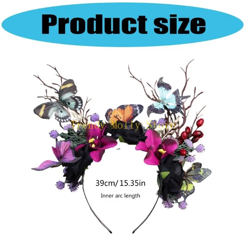 N5KB Schmetterlings-Stirnband-Fascinator-Hut, Monarchs-Schmetterlings-Stirnband-Kronen für Damen