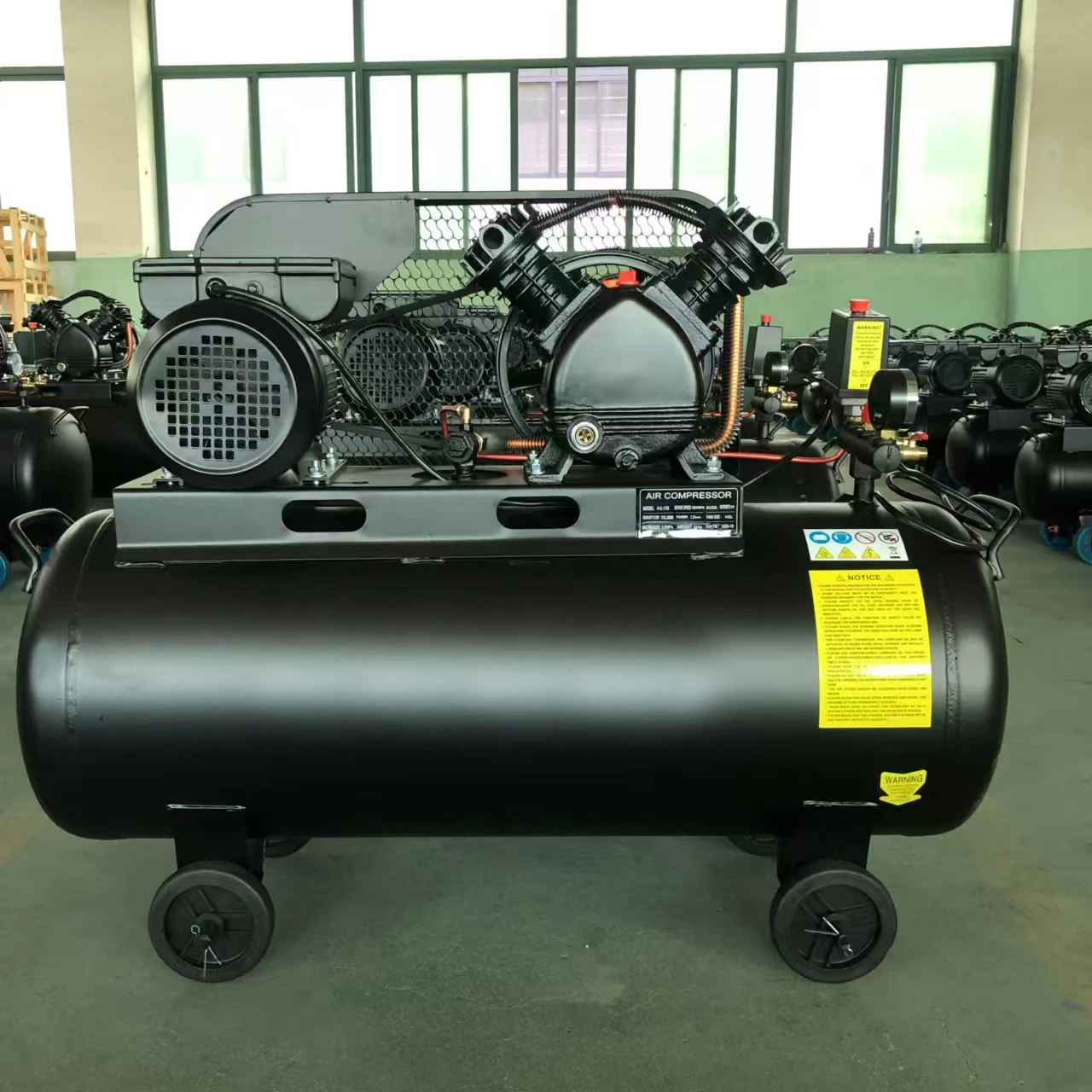 Belt Driven Air Compressor Industrial Air Compressor V-0.17/8-100L,2 Piston,3,Aluminium Wire Silent Screw