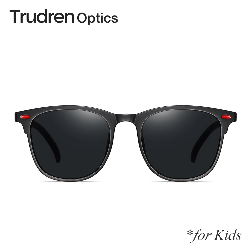 Trudren Kids Cute Square Sunglasses for Boy Girl Polarized Sun Glasses Childrens TR90 Horn Rimmed Sunglass Flexible Hinges 2001