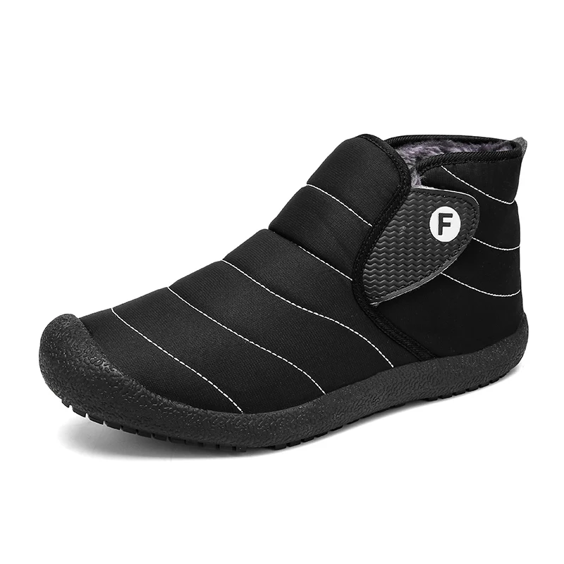 Waterproof Winter Boots for Men Warm Plush Snow Boots Men's Ankle Boots Fashion Black Couples Platform Anti-Slip Winter Shoes
