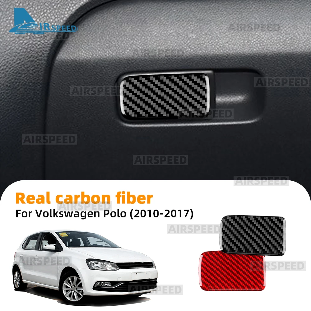 Real Soft Carbon Fiber Sticker For Volkswagen Polo 2010 2011 2012 2013 2014 2015 2016 2017 MK5 6R 6C Car Co-Pilot Passenger Tool