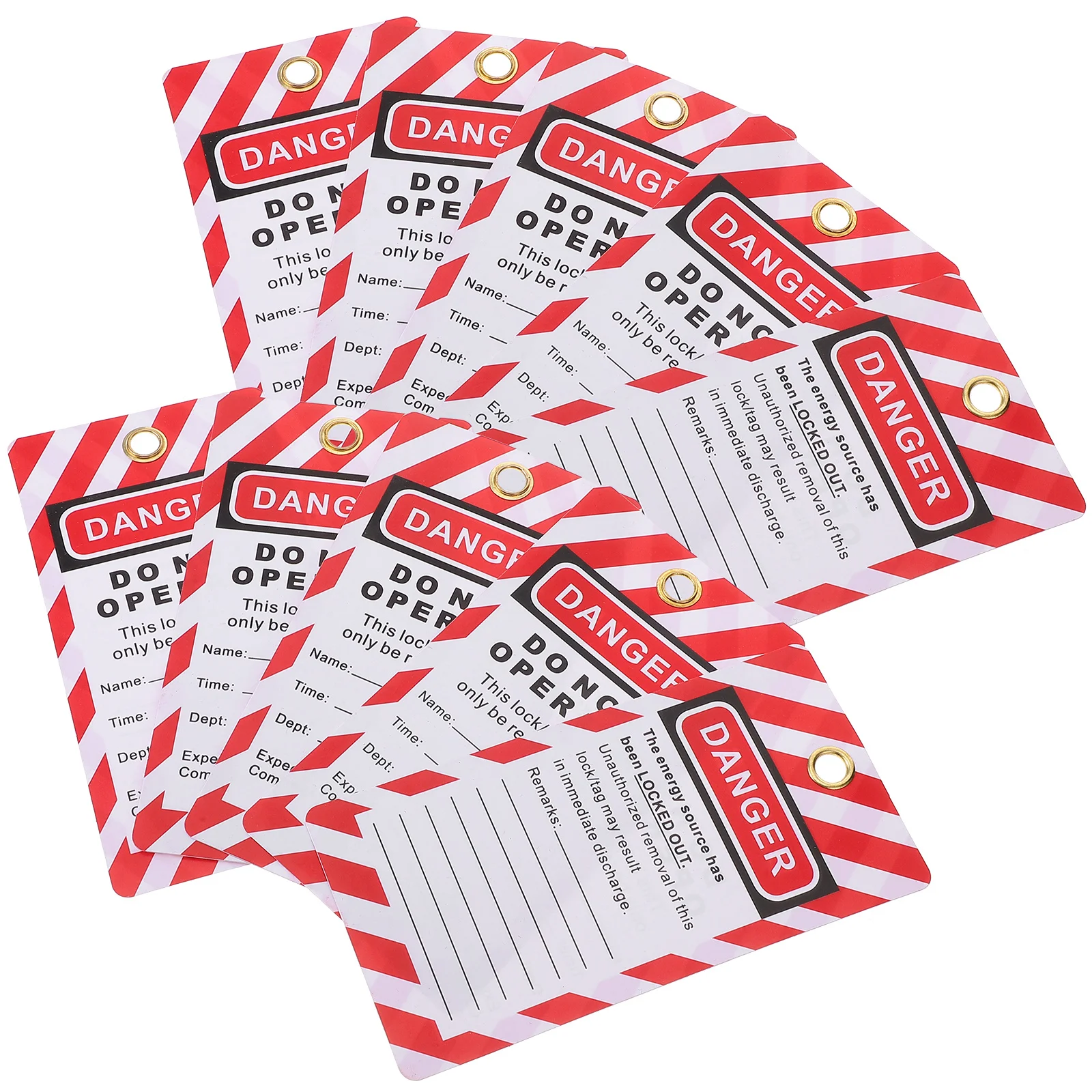 10Pcs PVC Tags Heavy Duty Danger Do Not Operate Tags for Machinery Safety and Equipment Isolation Tag Lock Out Tag Kits