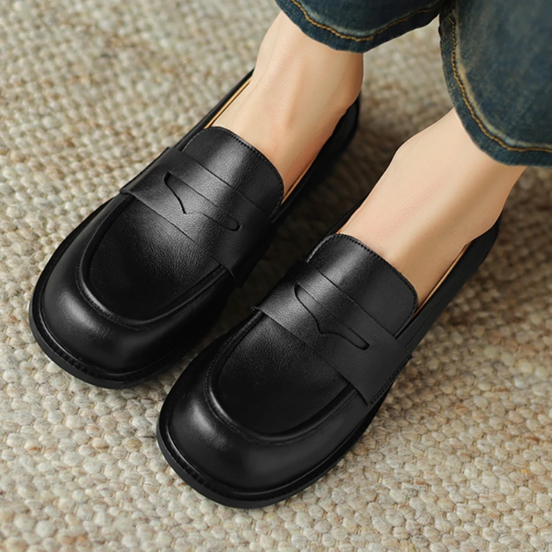 Spring Oxford Shoes For Women Genuine Leather Desinger Flats Loafer Casual Elegant Walking Shoes Men Big Size 48 Comfortable view 4