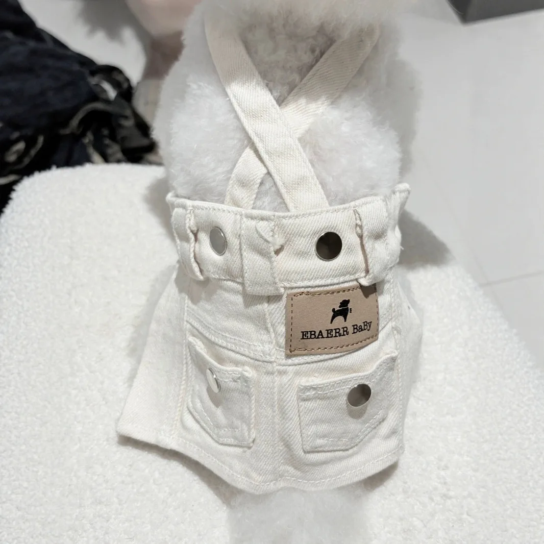 Falda con tirantes vaqueros de primavera para perros y cachorros - imagen 3