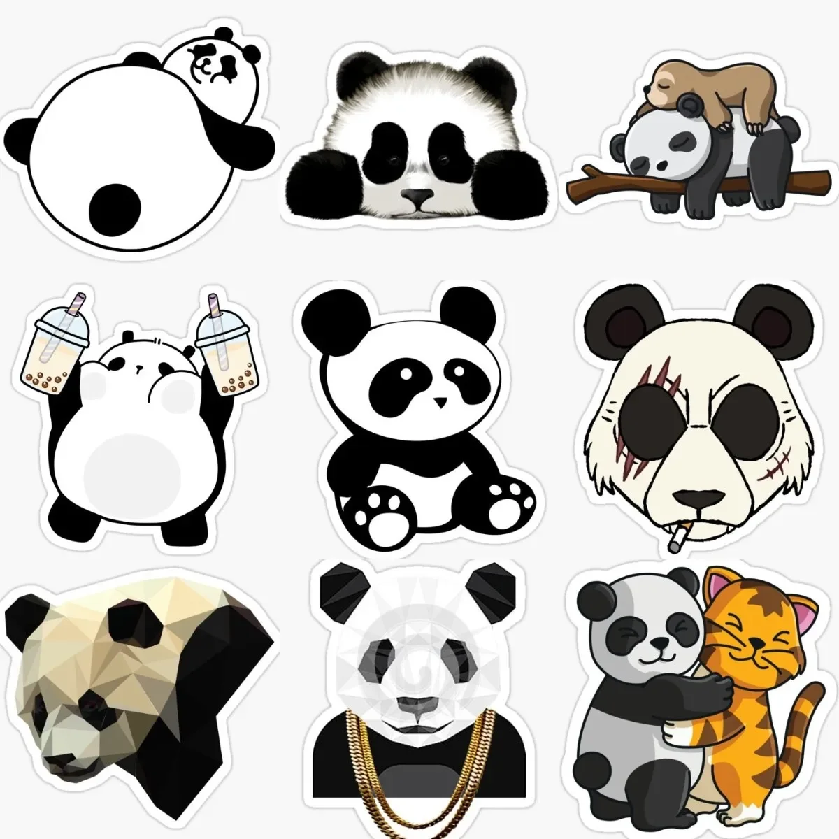 

Creative Panda PVC Material Stickers Accessories for Decorate Car Wall Room Bicycle Table Window Van Fridge Decal